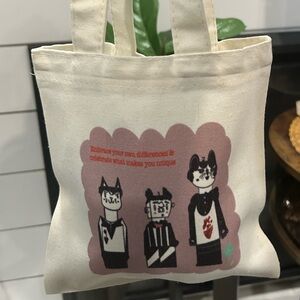 Canvas tote bag with original artwork